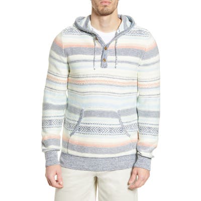 Faherty Cove Stripe Sweater Hoodie, Blue
