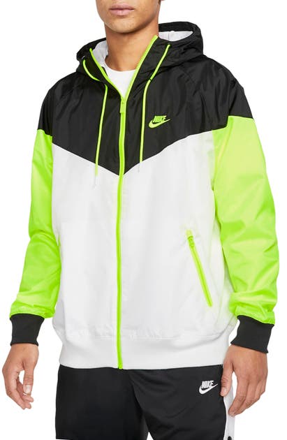 Nike Sportswear Windrunner Jacket In White/ Black/ Volt/ Volt | ModeSens