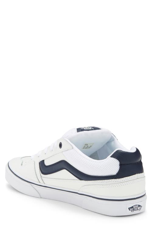 Shop Vans Caldrone Low Top Sneaker (men)<br /> In Leather Pop Blues/white