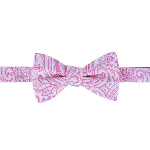 Shop Trafalgar Sobee Paisley Silk Bow Tie & Pocket Square Set In Pink