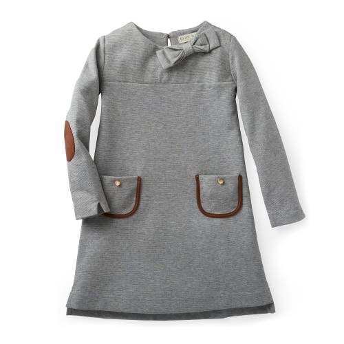 Hope & Henry Girls' Quilted Ponte Riding Dress, Kids In Gray Heather