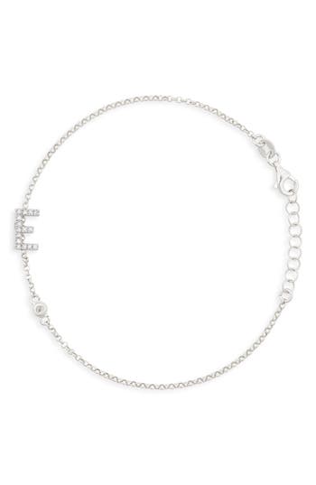 Meshmerise Diamond Initial Bezel Bracelet In White-e