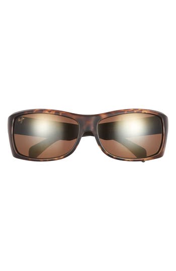 Maui Jim 65mm Polarized Shield Sunglasses In Tortoise Tortoise Bronze
