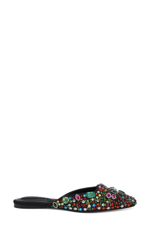 Azalea Wang Nelsat Embellished Mule In Black Rainbow Multi