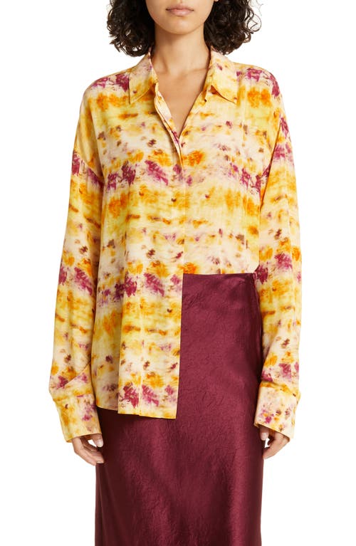 JASON WU Tie Dye Silk Tunic in Ombre Floral Pink Multi