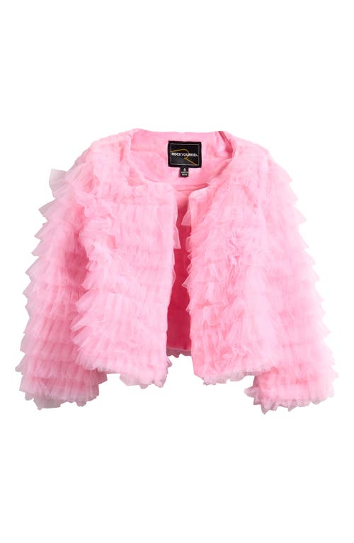 Shop Rock Your Baby Kids' Ruffle Tulle Jacket In Pink