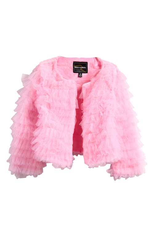 Rock Your Baby Kids' Ruffle Tulle Jacket in Pink 