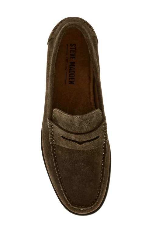 Shop Steve Madden Alonso Penny Loafer In Khaki Green