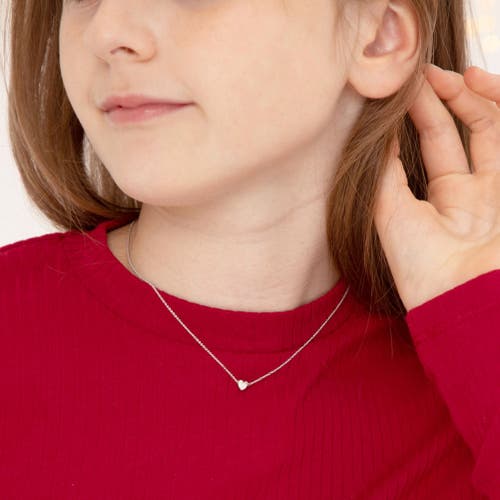 Shop In Season Jewelry Dainty Puffed Heart Necklace In Silver