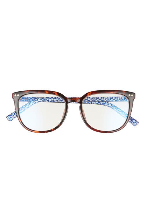 kate spade new york albi 52mm blue light blocking reading glasses in Havana/Clear
