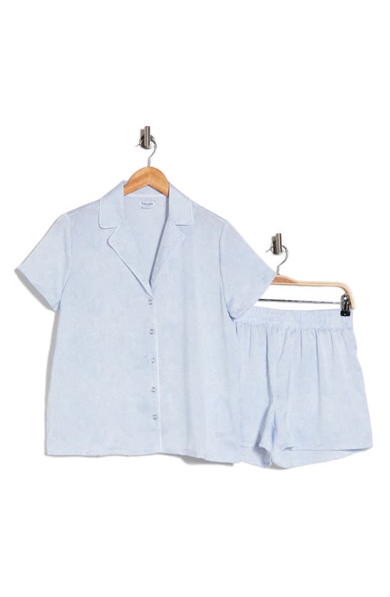 Splendid Boxer Shorts Pajamas In Light Blue Pebble