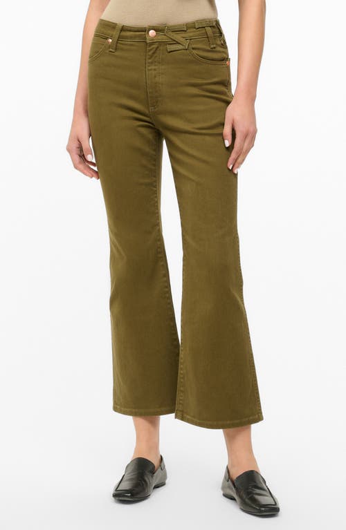 Shop Staud + Wrangler The Cropped Bootcut Jeans In Sergeant Green