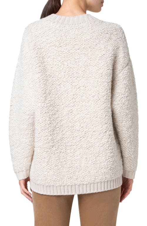 Shop Akris Punto Wool & Alpaca Bouclé Crewneck Sweater In Cream