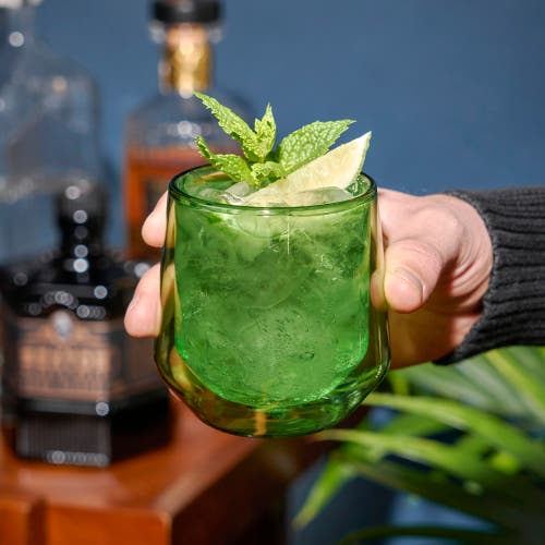 Viski Aurora Double Walled Tumblers Set Of 2 In Green