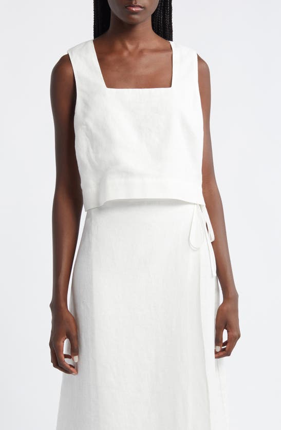 Shop Rails Akira Linen Crop Tank In White