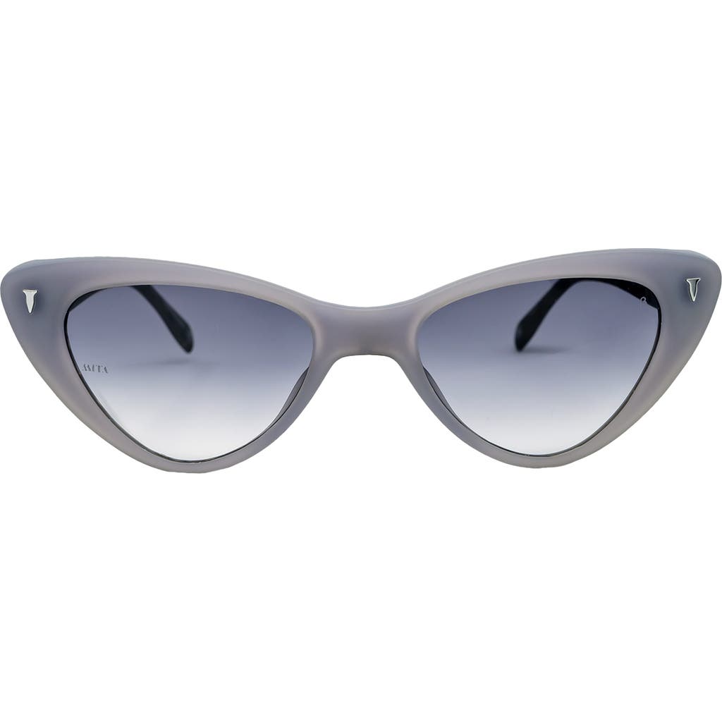 Mita Sustainable Eyewear 54mm Cat Eye Sunglasses In Matte Milky Grey/mt Grey Demi
