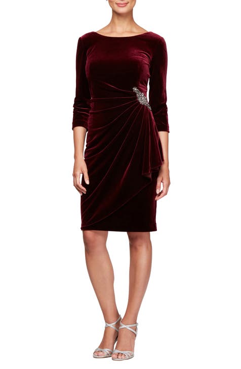 Alex evening shop dresses burgundy