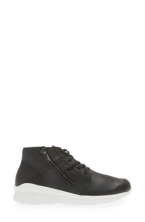 Naot Polaris High Top Sneaker In Jet Black Leather