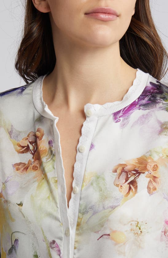 Shop Ted Baker Haylou Floral Cardigan In White
