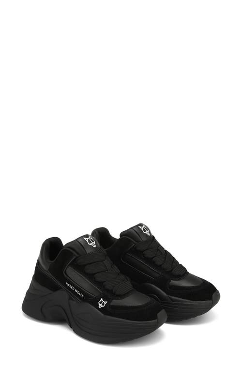 Shop Naked Wolfe Temple Sneaker In Black-leather/suede Combo