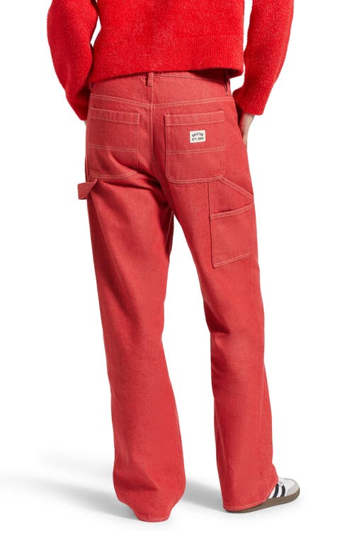 Shop Brixton Essex Wide Leg Painter Pants In Mars Red