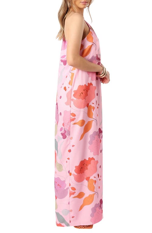 Petal And Pup Petal & Pup Tillie Floral One-shoulder Maxi Dress In Pink