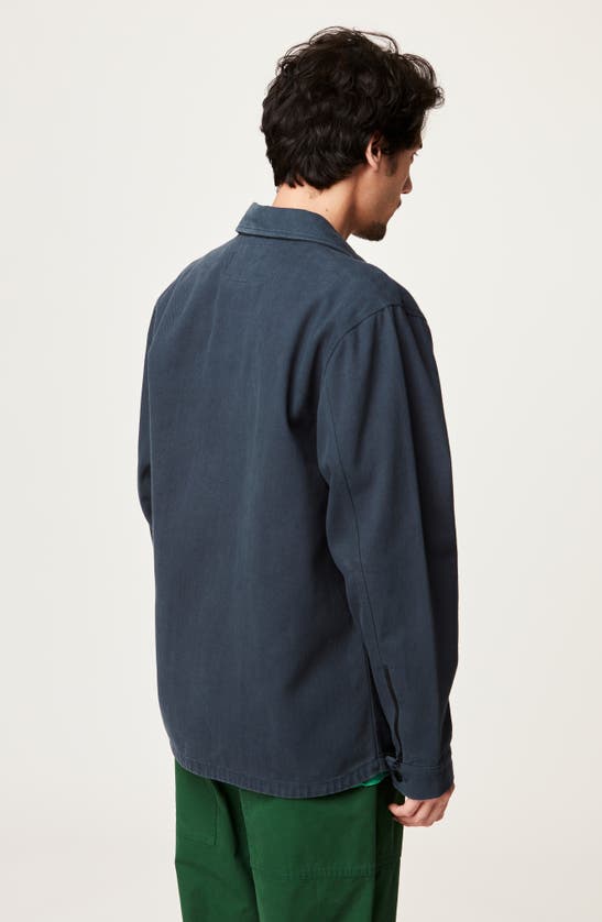 Shop Picture Organic Clothing Smeeth Organic Cotton Drill Jacket In Dark Blue