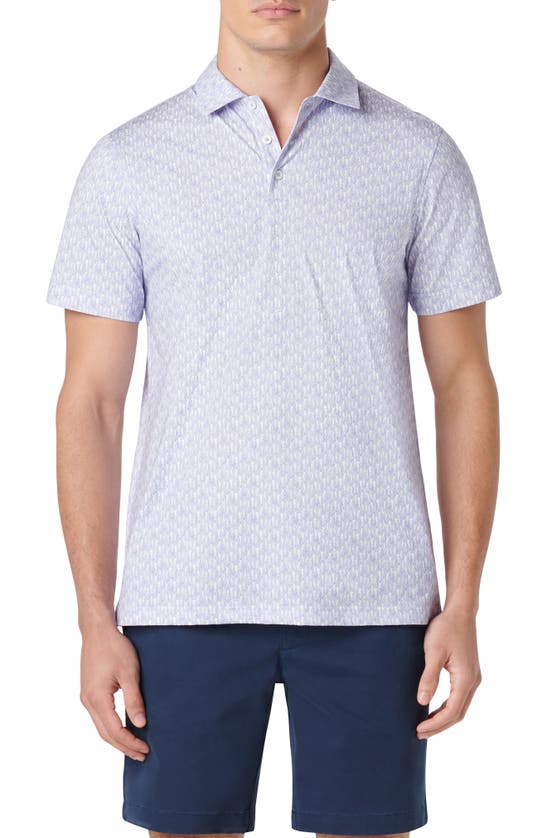 Shop Bugatchi Victor Ooohcotton® Golf Print Polo In Lilac