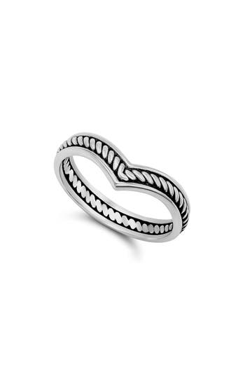 Samuel B. Sterling Silver Cable Motif Ring In Metallic