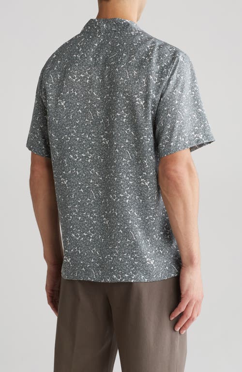 Shop Theory Noll Floral Short Sleeve Button-up Camp Shirt In Ivory/balsam Green