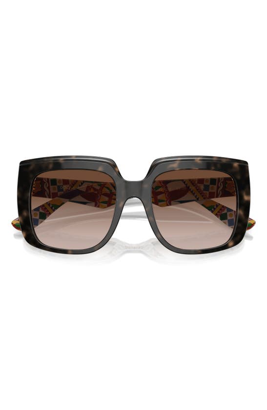 Shop Dolce & Gabbana 54mm Gradient Square Sunglasses In Brown White