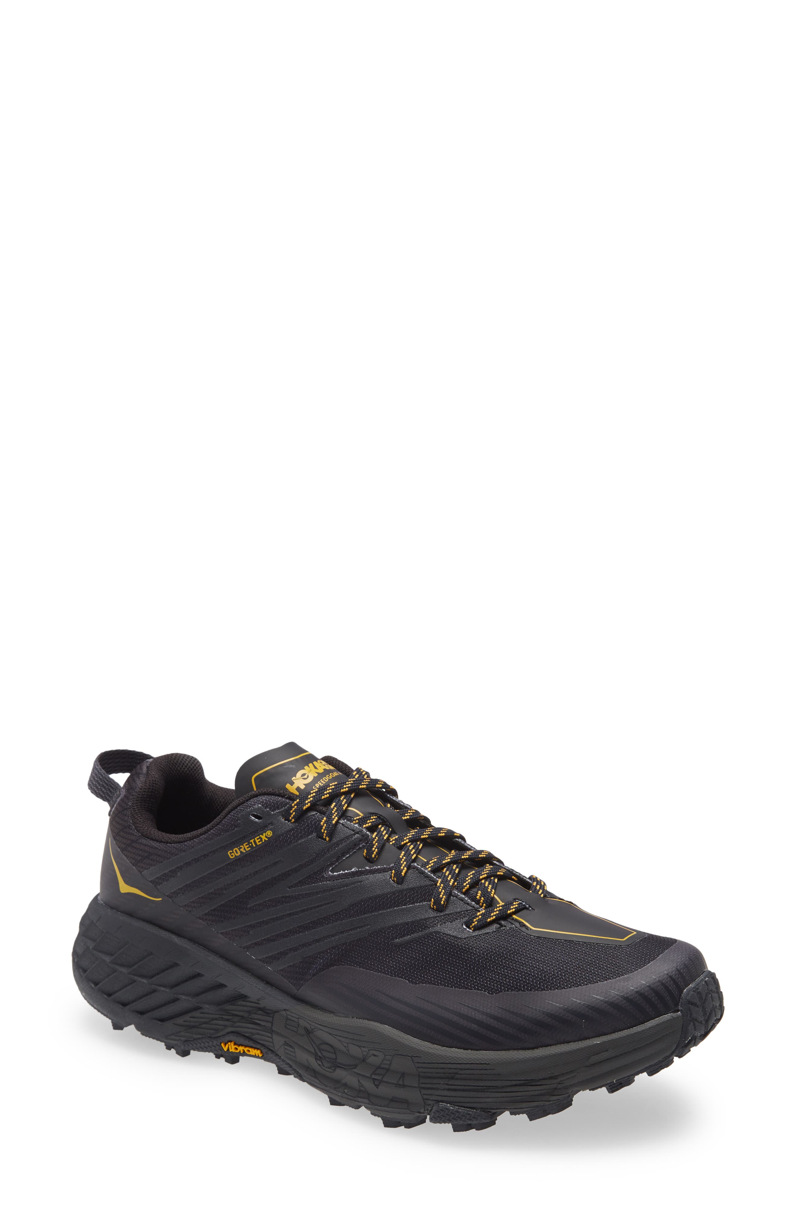 HOKA ONE ONE (R) Speedgoat 4 GTX Waterproof Trail Running Shoe in Anthracite /Dark Gull Grey