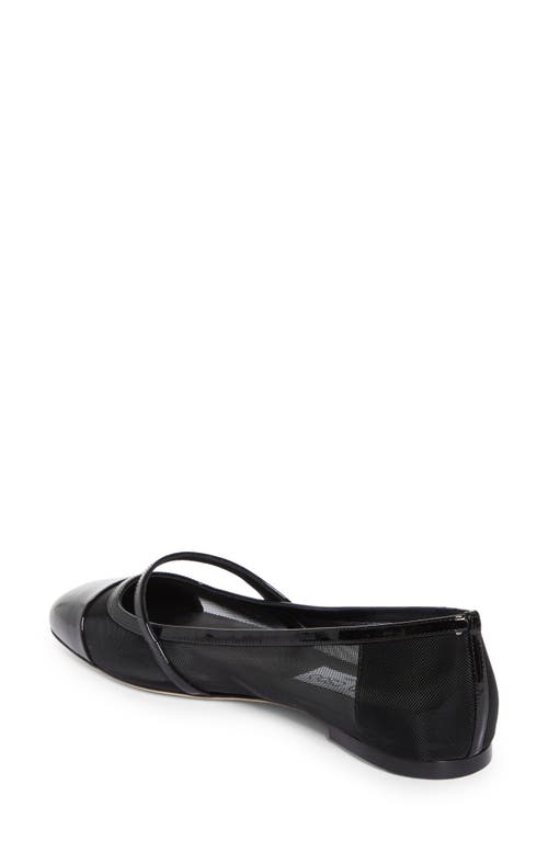 Shop Jimmy Choo Elisa Mesh Flat In Black/black