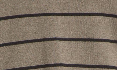 Max Studio Johnny Collar Stripe Knit Polo Sweater In Army Black