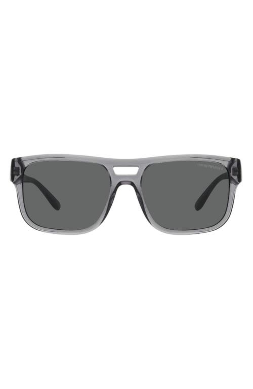 Emporio Armani 57mm Pillow Sunglasses in Transparent Grey