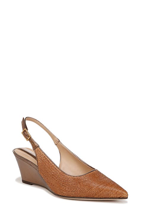 Dark brown shop wedge pumps