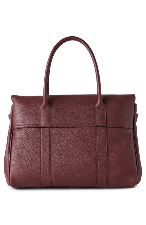 Shop Mulberry Bayswater Grained Leather Satchel In Black Cherry