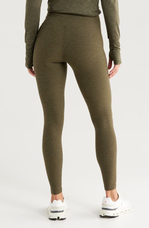 Shop Zella Renew Mélange High Waist Leggings In Olive Night Melange