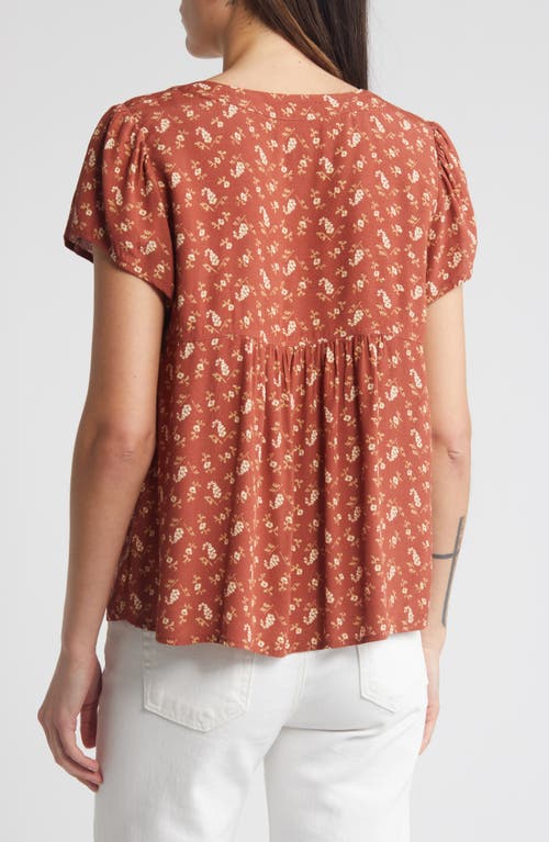 Shop Treasure & Bond V-neck Popover Top In Brown Mahogany Little Paris