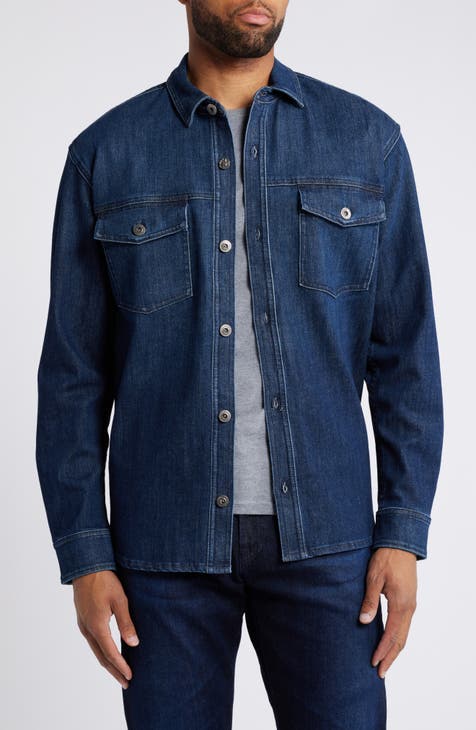 Denim button up jacket best sale