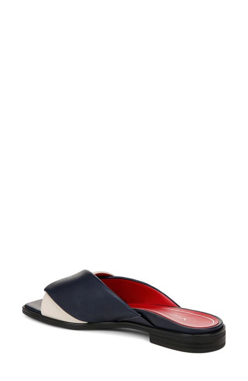 Vionic Miramar Slide Sandal In Navy/cream