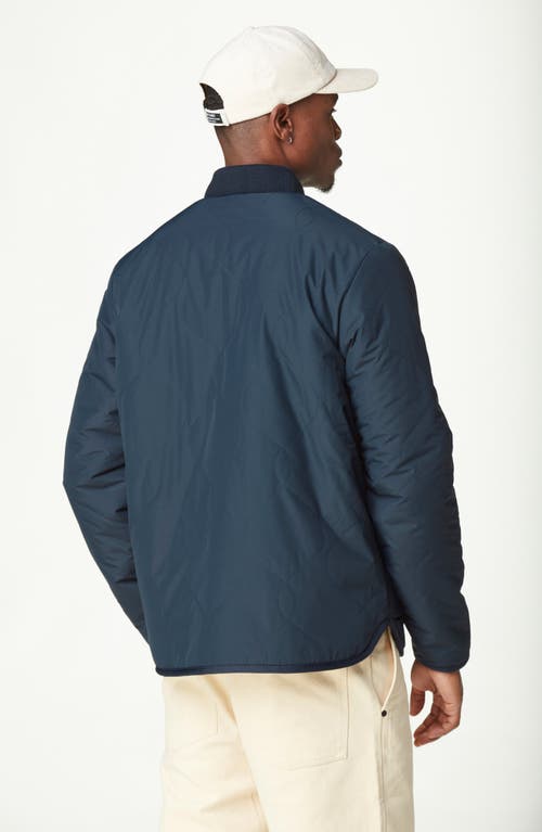 Shop Picture Organic Clothing Hikast Reversible Waterproof Jacket In Dark Blue Green Spray