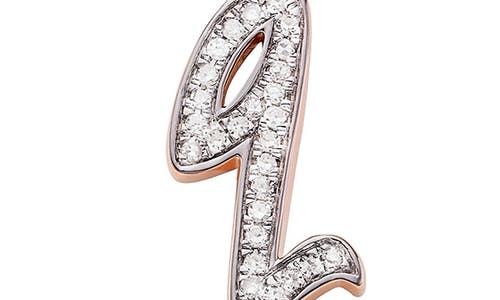 Shop Monica Vinader Diamond Initial Pendant Charm In Rose Gold/diamond- Q