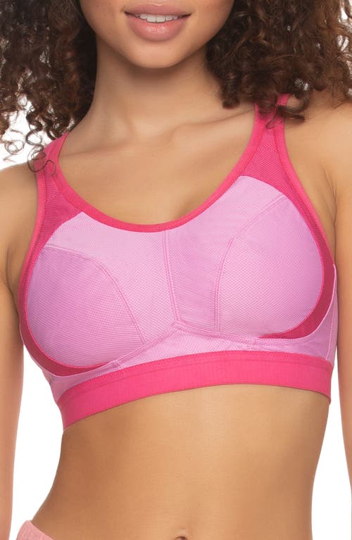 Felina Unity Cushioned Sports Bra In Cyclamen Pop