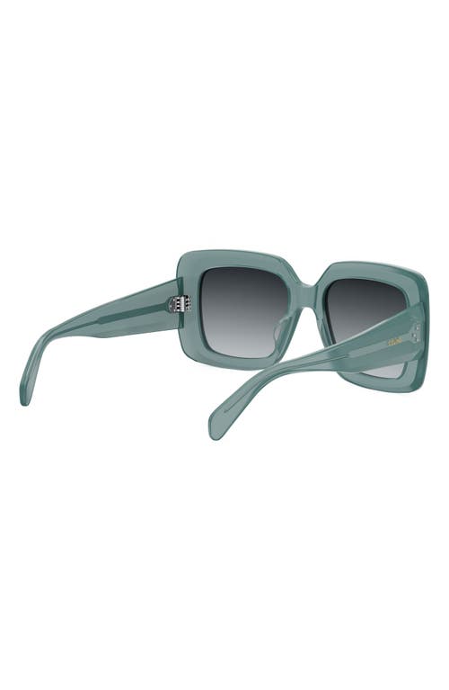 Shop Celine Bold 3 Dots 54mm Square Sunglasses In Shiny Light Green/smoke