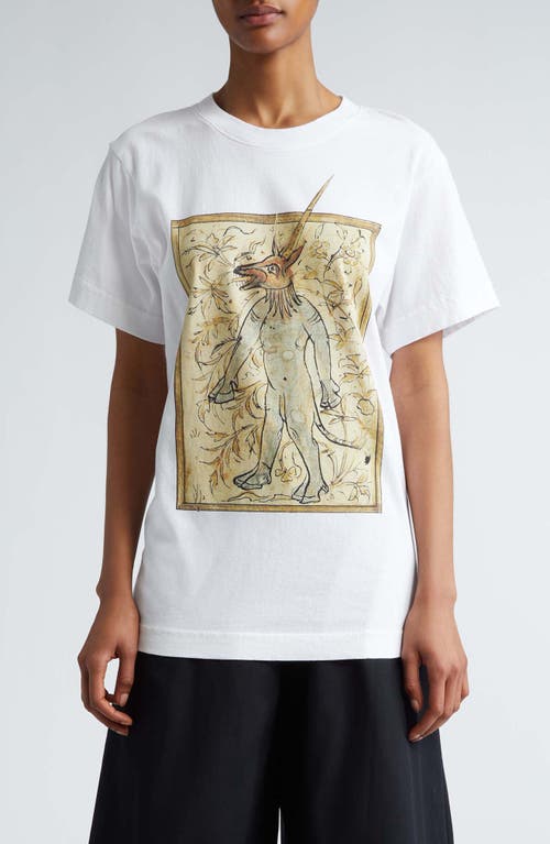 Unicorn Man Oversize Graphic T-Shirt in White
