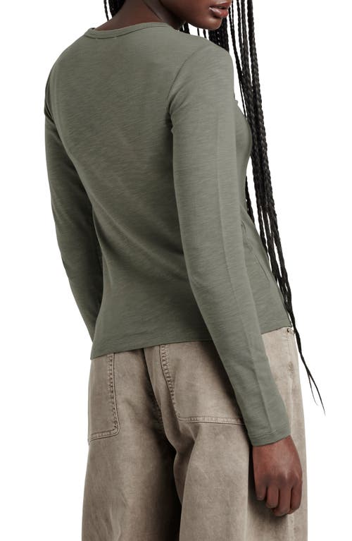 Splendid Eva Slub Top In Soft Vintage Olive Branch