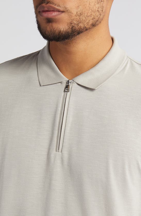 Shop Hugo Dekok Zip Polo In Light Grey