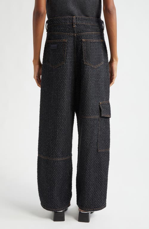 Shop Ganni Fluffy Carpenter Jeans In Black