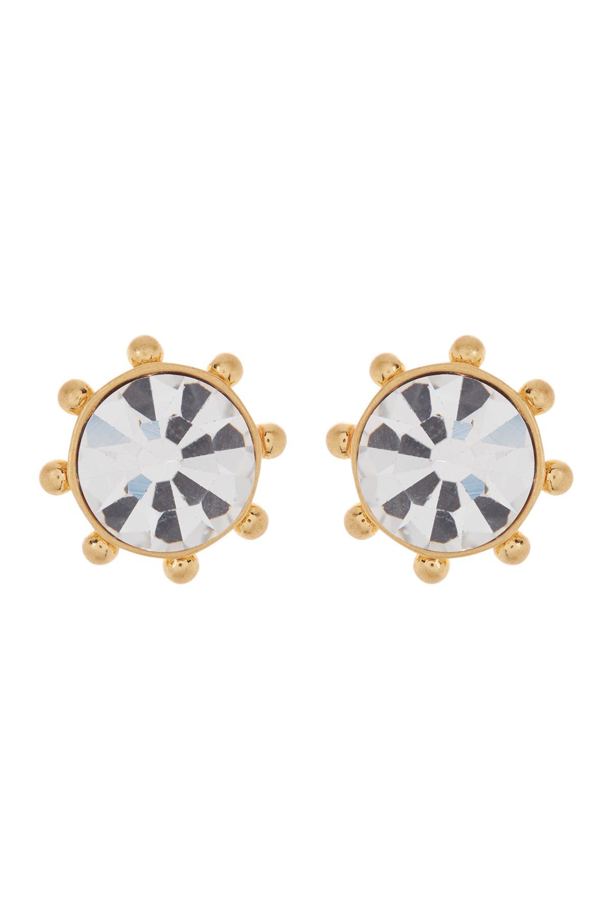 Kate Spade Gold-tone Bezel Set Crystal Stud Earrings